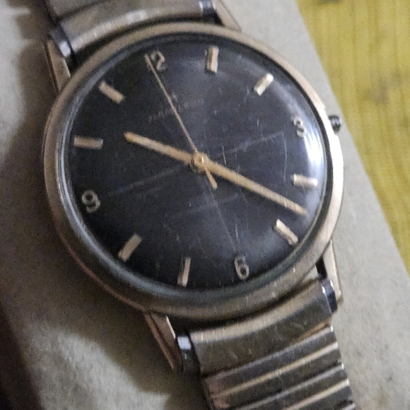 Vintage 50s Or 60s Black and Gold HAMILTON Men's Watch - Picture 1 of 11